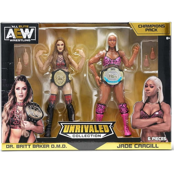 Jazwares AEW Unrivaled Britt Baker & Jade Cargill Action Figures, 6" (2 Pack)