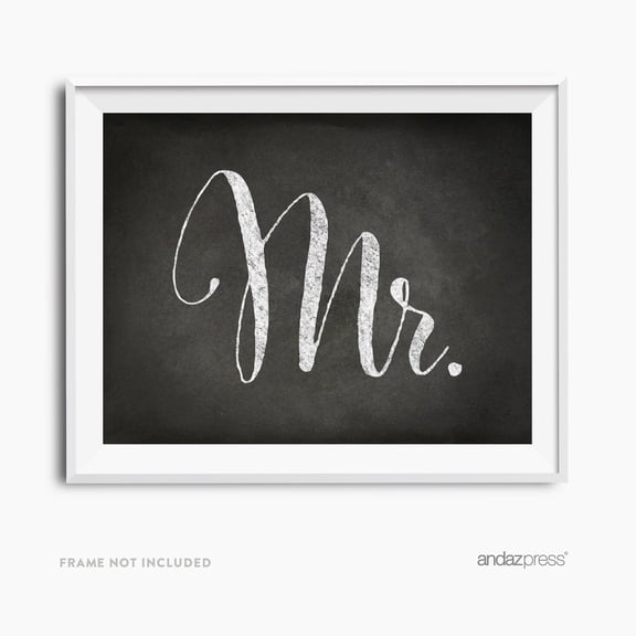 Koyal Wholesale Black Vintage Chalkboard Framed Wedding Signs “Mr. & Mrs.” 2-Pack 4x6