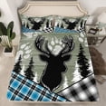 thumbnail image 2 of Feelyou Green Farmhouse Full Size Sheets, Woodland Wildlife Deer Bed Sheets, Rustic Hunting Theme Sheet Sets, Microfiber Bedroom Decor, 4pcs, 2 of 7