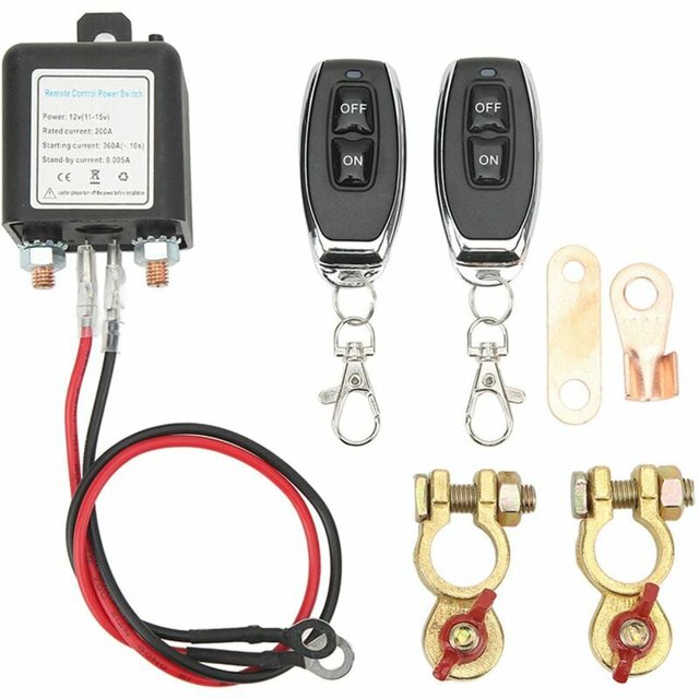Corte remoto de batería DC12V, disyuntor antirrobo para automóvil que evita el drenaje de la batería, corte de batería maestra de alta corriente para RV ATV Car Boat, 2 distancias de control