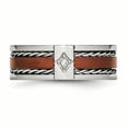 thumbnail image 4 of Chisel  Stainless Steel Brushed and Polished Brown IP-plated .02 Carat Diamond 8mm Band, 4 of 7