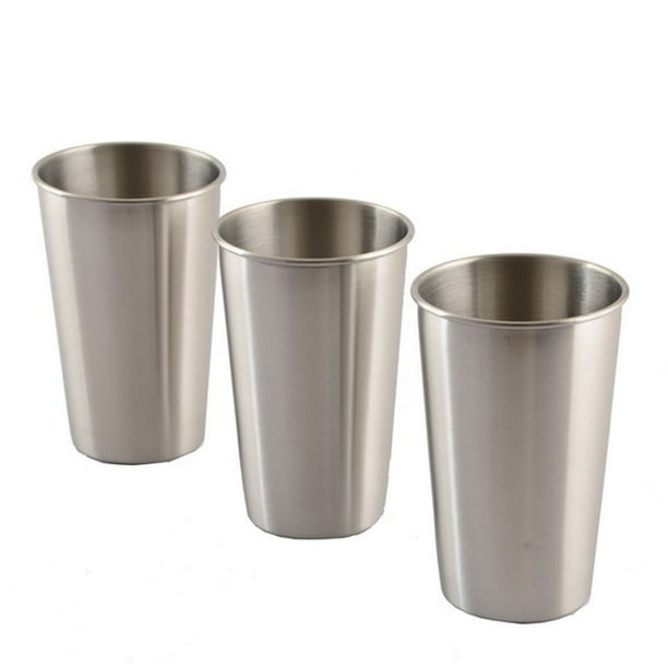 Pisexur Batería de cocina 3 vasos de acero inoxidable para beber cerveza, vasos para porciones, herramienta de viaje para el hogar para la cocina del hogar
