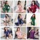 thumbnail image 4 of Conjunto de Pijama de satén de seda para mujer, ropa de dormir, conjunto de dos piezas, de talla grande, 4 of 4