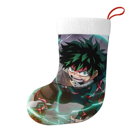 My Hero Academia Christmas Stocking 17.7" Classic Xmas Stockings For Family Holiday Fireplace Party Decorations