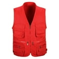 thumbnail image 2 of Joernso Men Waistcoat Solid Color Multi Pockets Zipper Sleeveless Spring Vest for Fishing, 2 of 8