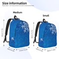 thumbnail image 2 of Easygdp Blue Christmas With Snowflakes Mochila de Lona Resistente para Laptop, Compatible con Laptops de 15 a 17 pulgadas, Ideal para Escuela, Trabajo y Viajes-Medium, 2 of 5