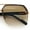 Gold - Brown, variant on Luxury Mobster Rimless Half Rim Oversized Rectangle Metal Sunglasses Gold - Black Beige