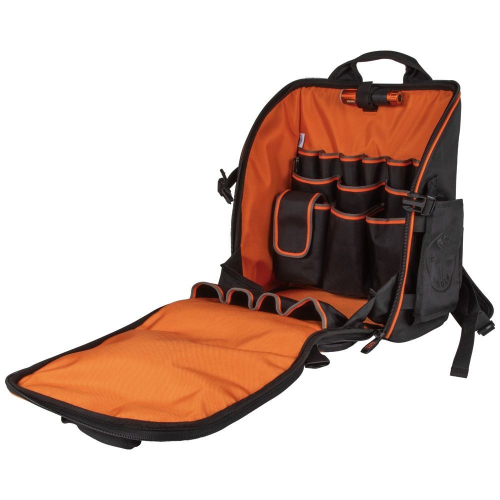 Klein Tools 55655 Tradesman Pro 21-Pocket Tool Station Tool Bag Backpack with Work Light - image 3 of 11