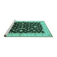 thumbnail image 2 of Ahgly Company Machine Washable Indoor Round Oriental Turquoise Blue Traditional Area Rugs, 7' Round, 2 of 4