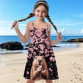 thumbnail image 6 of Uourmeti Little Girls Capybara Dress Lotus Floral Summer Sun Dress Kids Causal A Line Spaghetti Strap Midi Cami Dresses for Spring Capybara Clothes, 6 of 6