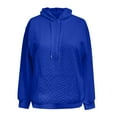 thumbnail image 2 of 2026 Autumn Hoodie Blue Hoodie Long Sleeves V-Neck Chunky Cardigan Sweaters for Women Solid Color Comfy Hoodie Workout Hoodie(3XL), 2 of 5