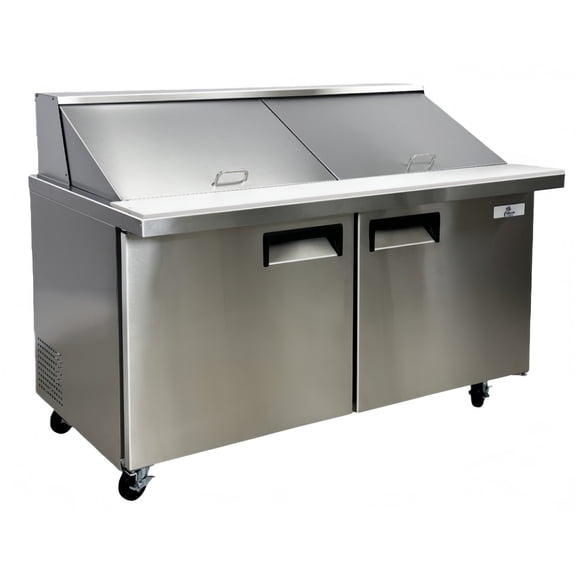 Cooler Depot NSF 60” Sandwich Prep Table Refrigerator with Insulated Lid, 12.5 cu ft,24 trays,