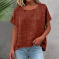 thumbnail image 3 of Blouses for Women Dressy Casual Plus Size, Dressy Tank Tops for Women Cotton Linen Gauze Shirts Short Sleeve Summer Tunic Top Loose Fit Lightweight Casual Blouses, 3 of 5