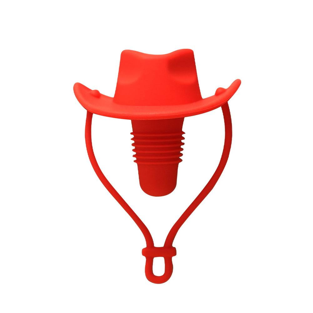 Silicone Cowboy Hat Wine Bottle Stopper - 2 Pack, Dark Brown & Khaki, Dust-Proof Seal