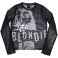 thumbnail image 3 of Blondie Women's Long Sleeve T-Shirt: Mic Stand (Mesh) (X-Small), 3 of 3