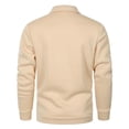 thumbnail image 2 of safuny Men Casual Fashion Snap Button Jacket Flip Collar Long Sleeve Solid Coat Pocket able Wear Winter Outdoor Daily Clothing Khaki XL, 2 of 9