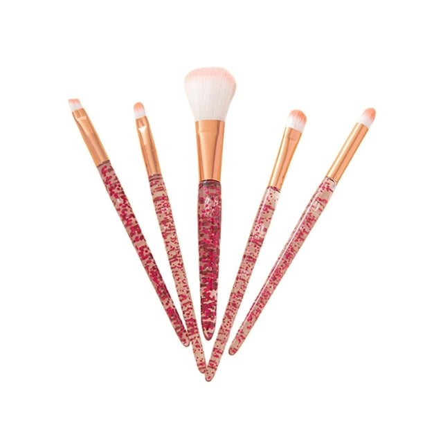 5 brochas de maquillaje con purpurina para maquillaje de ojos, portátiles, brochas cosméticas, brochas para sombra de ojos ostentosas, brochas para Rojo