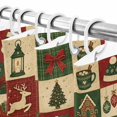 thumbnail image 4 of 72x78 Inch Shower Curtain Vintage Checkered Christmas Bathroom Decor, Waterproof Fabric Bathtub Bath Curtains Decorative Xmas Tree Snowflake Truck Extra Long Shower Curtain Set with Hooks, 4 of 8