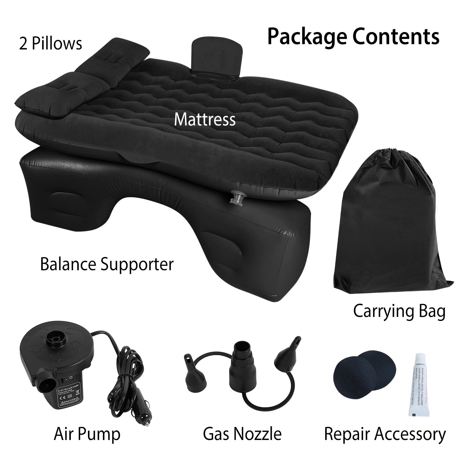 Inflatable Car Air Mattress Back Seat Bed with Pump Air Mattress Blow Up Bed for Travel Camping Sleeping for Car Universal SUV