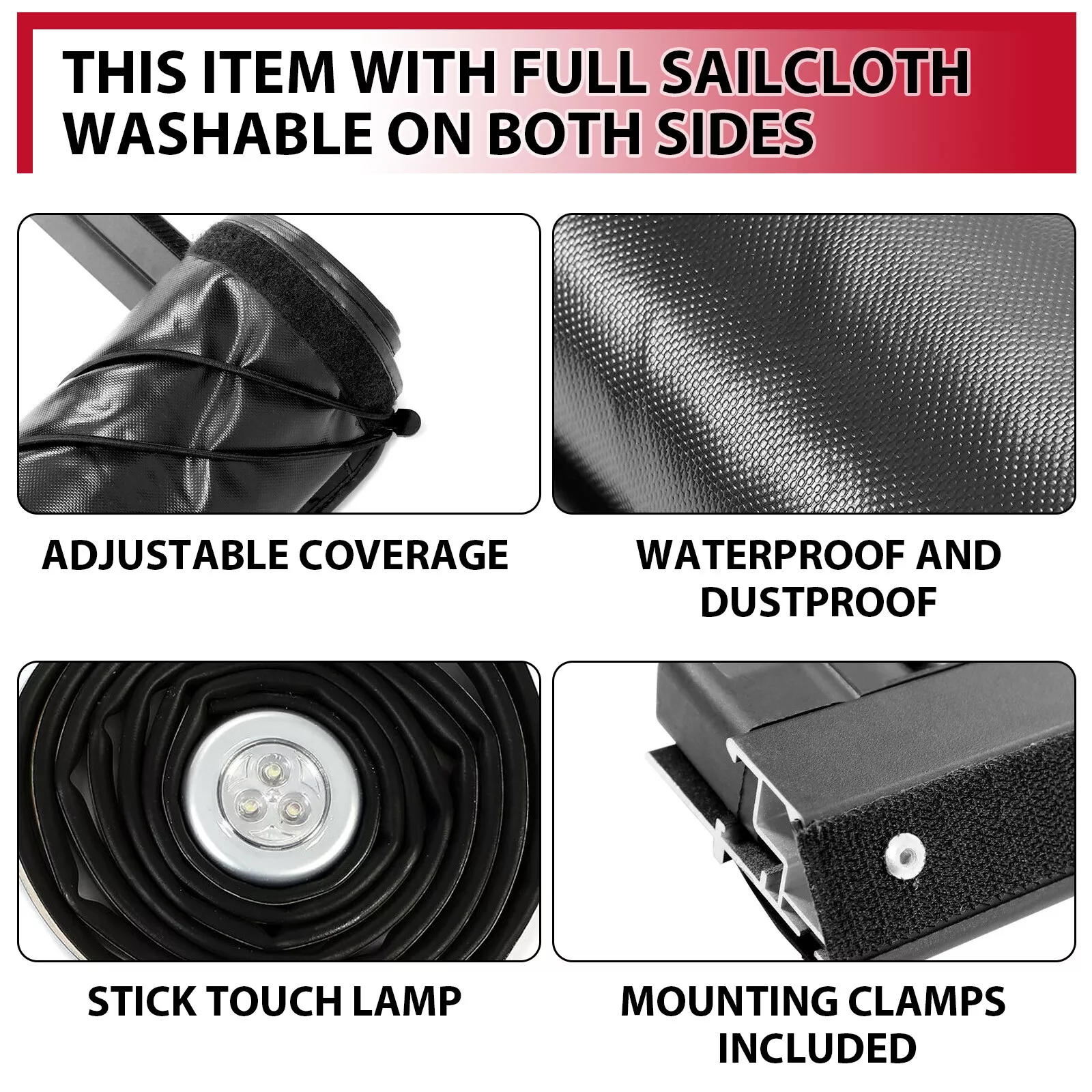 Kojem 6.5FT Roll up Truck Bed Tonneau Cover for 1999-2007 Chevy Silverado GMC Sierra Vinyl Black