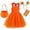 Orange, variant on Little Girls Halloween Dress Solid Color Sequin Sleeveless With Hairband Summer Dresses Girls Size 5-6T
