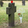 thumbnail image 5 of Metal Cross Garden Stake Graves Cemetery Decorations, Cemetery Memorial Cross Stake for Dad Mom, Metal Cross Yard Stake Grave Markers, Memorial Signs Marker for Dad Mom Grave, 5 of 6