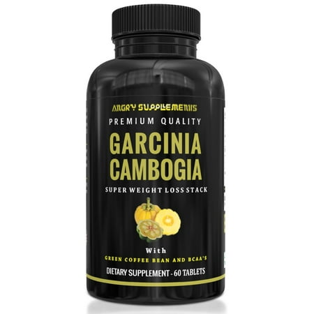 Angry Supplements Garcinia Cambogia Super Weight Loss Stack Tablets with Green Coffee and BCAA's (60