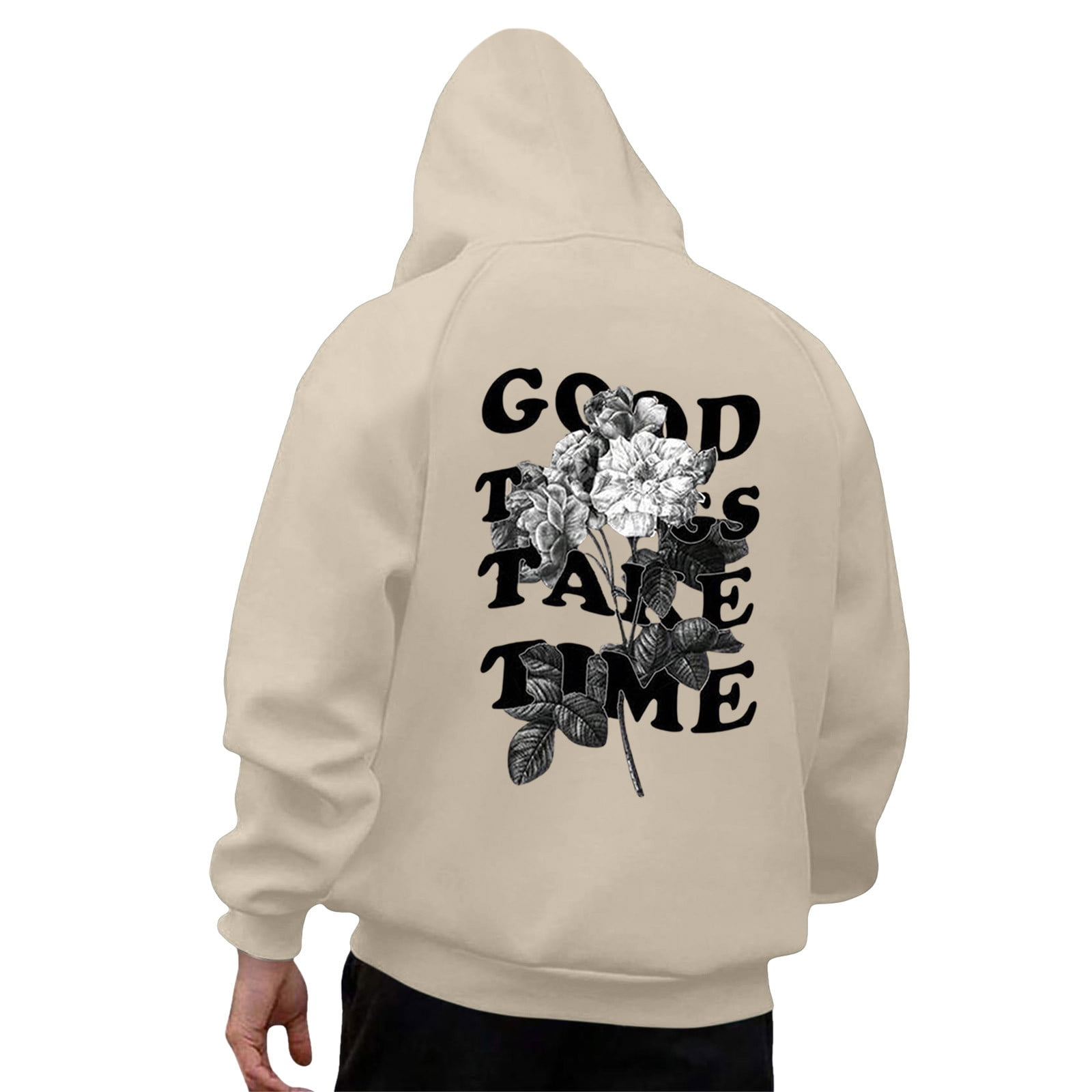 Men's Casual Men's Hooded Tan Hoodie Sweater Printed Men's Coat
