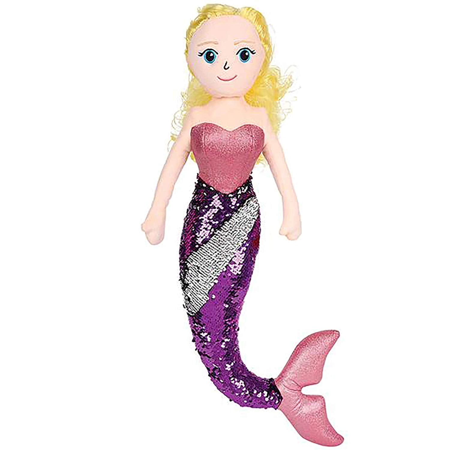 Reversible Mermaid Sequins Stuffed Plush Flip Sequin Mermaids Dolls