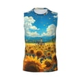 thumbnail image 6 of Lsque Field Bicycle Young Sunflower Print Men's Cotton Blend Sleeveless Muscle Shirts (S-3XL)- Moisture Wicking, Odor Protection, UPF 30+,Small, 6 of 8