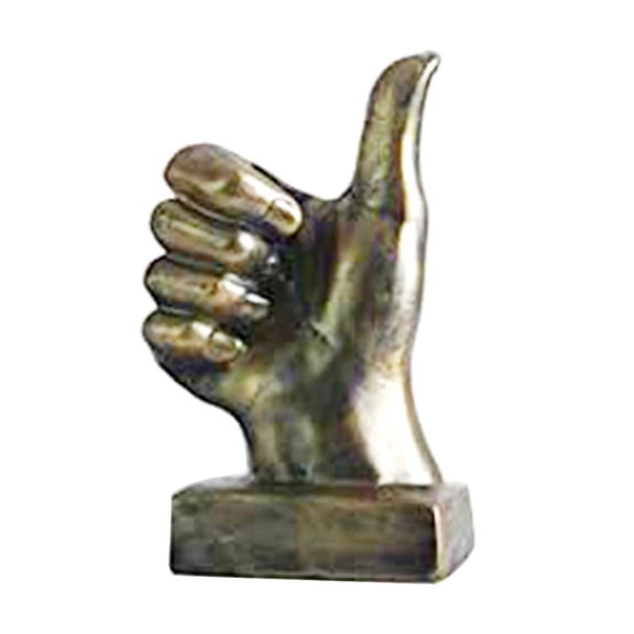 Hand Finger Gesture Desk Statues Fingers Sculpture Creatives Home Bedroom Cabinet Shelf Decoration 9 X 15cm Resin Gold