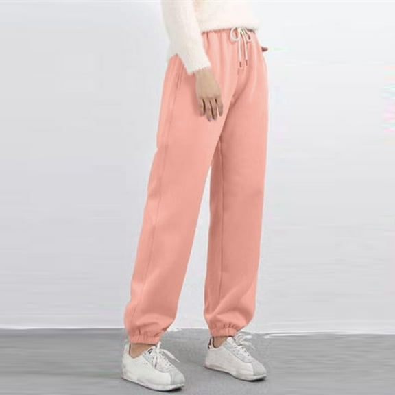 WNEGSTG Womens Short Sweatpants Solid Sweatpants Pockets Sporty Gym Athletic Fit Jogger Pants Lounge Trousers