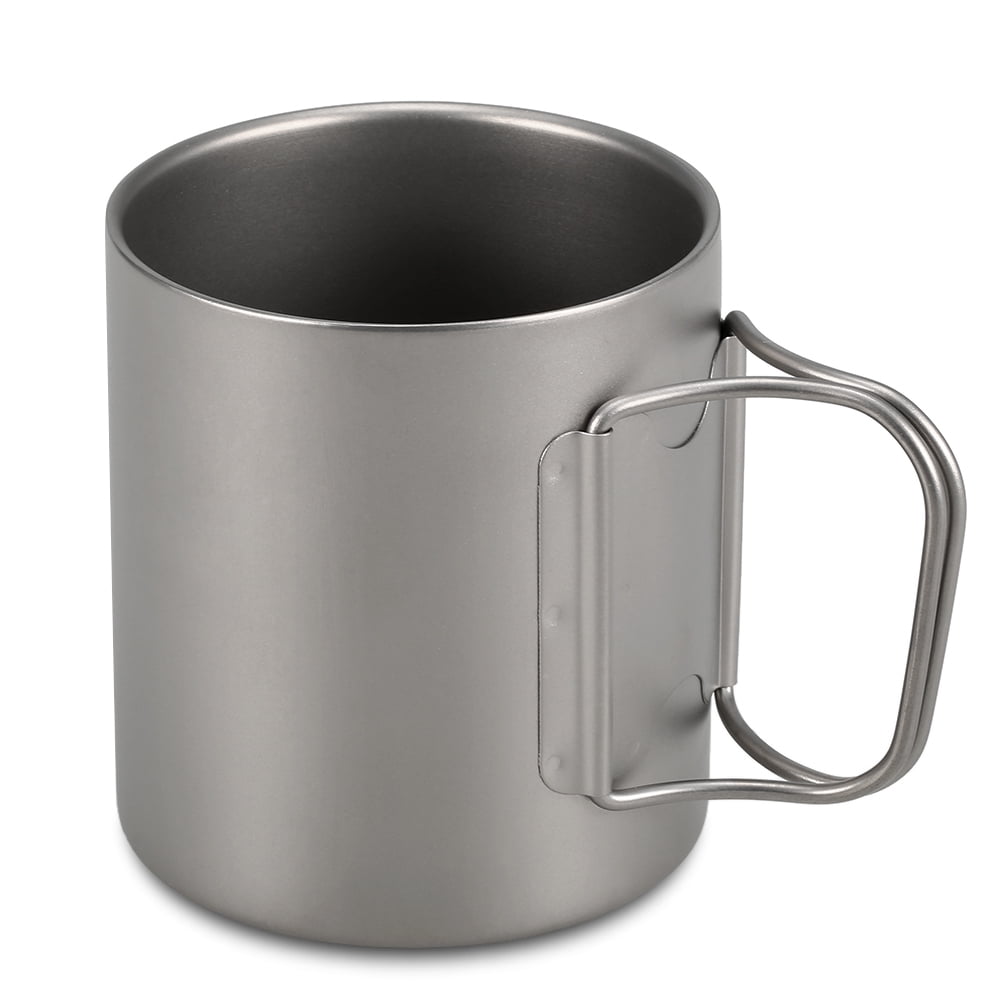 Tasse à Café En Titane 250 Ml - Poignée Pliante - Camping Extérieur - Boundless Voyage
