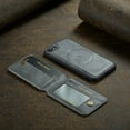 thumbnail image 2 of for iPhone 7 / 8 / SE 2020 / SE 2022 Wallet Case, Detachable Credit Card Holder [RFID Blocking] [Compatible with MagSafe] Premium PU Leather Kickstand Back Flip Magnetic Clasp Shockproof Case, Gray, 2 of 10
