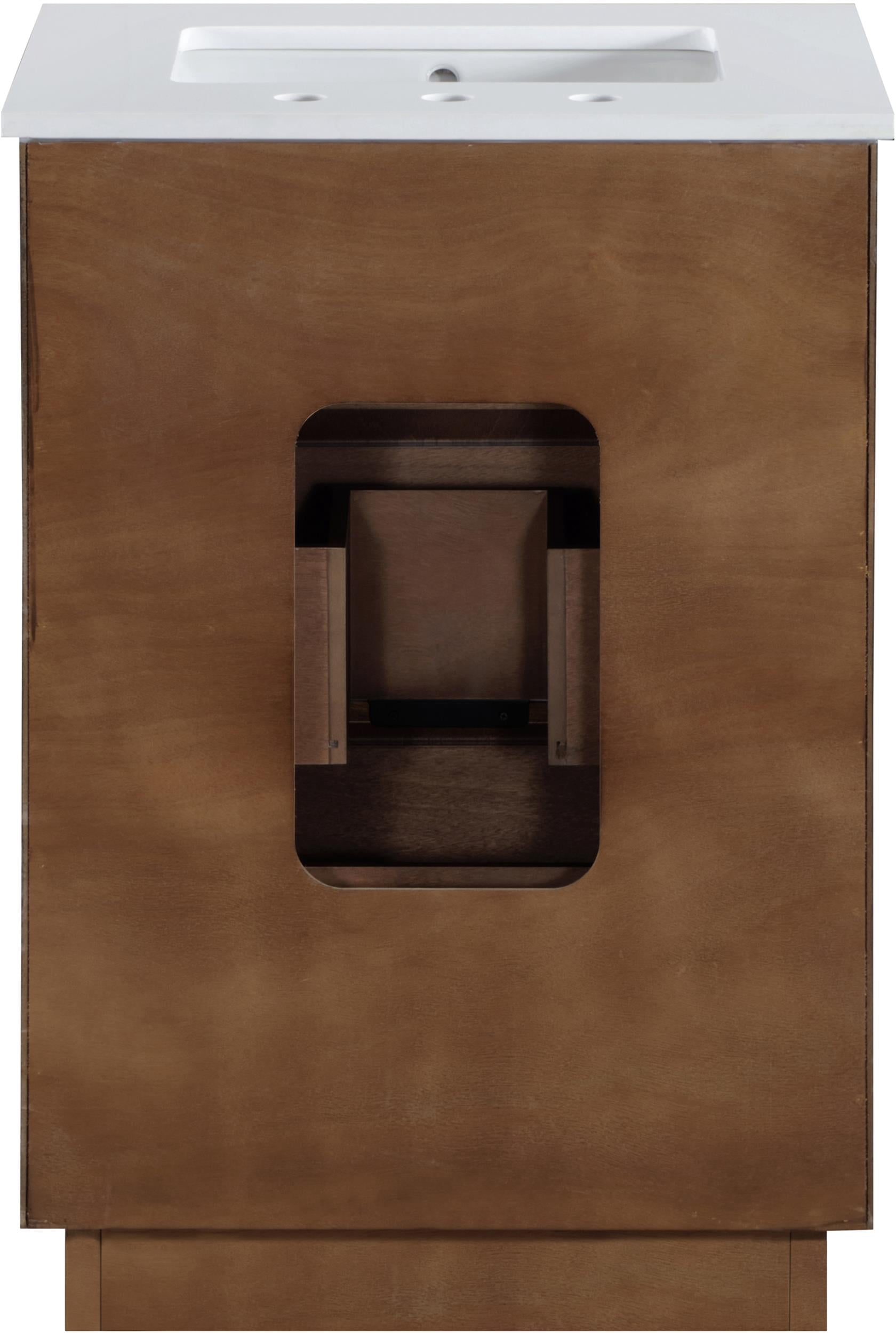 Meridian Furniture Willard 24" Brown Engineered Stone Bathroom Vanity