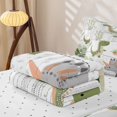 thumbnail image 5 of Erosebridal Boho Cartoon Dinosaur Zipper Twin Comforter Sets with Fitted Sheet and 2 Pillowcases for Boys Girls, Green Tropical Leaf Print Zipper Bedding Set, Reversible, 4 Pieces, 5 of 7