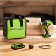 thumbnail image 4 of Greenworks 24V Cordless Brushless 400 in-lbs Drill/Driver, Lightweight, LED Work Light,18+1 Clutch, 2.0Ah USB-C Battery,12000mAh Power Bank,30W USB-C Charger and USB C to USB C Cable(3.3FT), 4 of 15