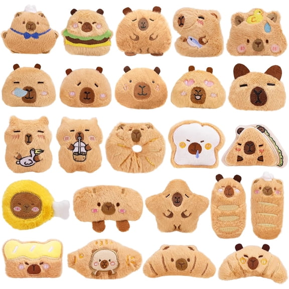 24 PCs Kids Keychains, Cute Plush Keychains, Funny Plush Backpack Charms, Perfect for Birthday Gifts, Back-to-School Goodie Bags, Classroom Prizes, Party Favors
