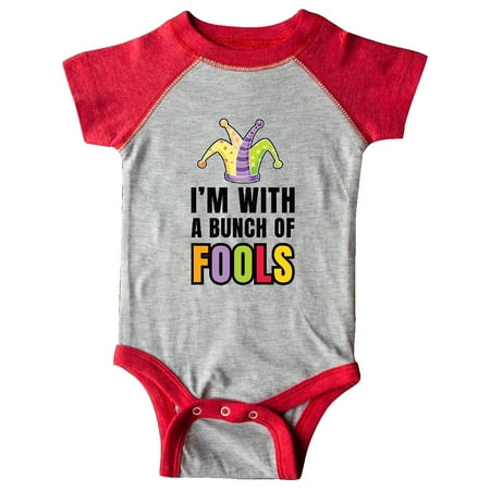 

Inktastic Im with a Bunch of Fools with Jester Hat April Fools Day Gift Baby Boy or Baby Girl Bodysuit