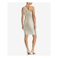 thumbnail image 2 of RALPH LAUREN Womens Gold Metallic One Shoulder Sheath Dress 14, 2 of 4