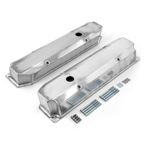 Speedmaster PCE314.1128.01 Compatible with Mopar and Compatible with Chrysler BB 383 440 Satin Fabricated Valve Covers - Tall w/ Hole