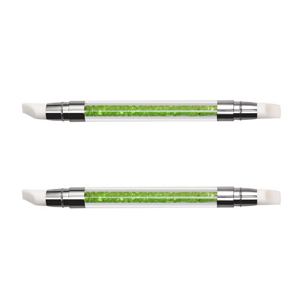 Bolígrafo de silicona de doble cabezal para decoración de uñas, para difuminar, polvos y puntas, herramienta multiusos para uñas.