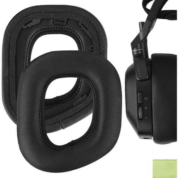 Geekria Comfort Replacement Ear Pads for Corsair HS80 RGB Wireless Headphones Ear Cushions, Repair Parts (Black)