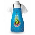 thumbnail image 3 of Kids Apron Cute Comic Ufo Alien in Outer Space with Stars Galaxy Journey Caricature Cartoon Print, Unisex Kitchen Bib Apron with Adjustable Neck for Cooking Baking Gardening, Multicolor, by Ambesonne, 3 of 3
