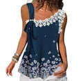 thumbnail image 4 of Tops Para Mujer Elegante Blusa Casual Moda Causal Sólido Estampado Encaje Vendaje Camiseta Sin Mangas Odeerbi ODB160891, 4 of 5