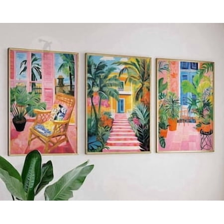 Caribbean Wall Art Prints Set Tropical Home Decor Poster Only