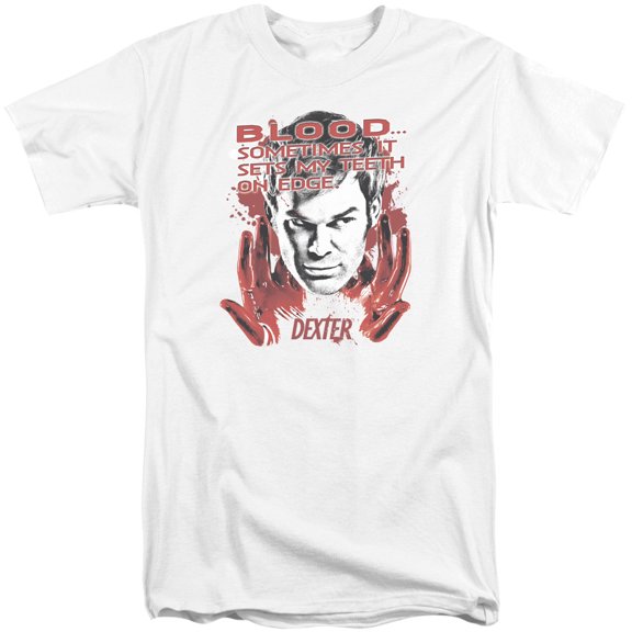 Dexter Blood Adult Tall T-Shirt White