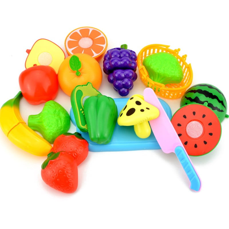 Fun Preschool Children Plastic Cutting Vegetables Fruits Baby Early