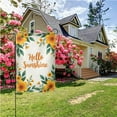 thumbnail image 4 of Sunflower Garden Flag Hello Sunshine Double Sided Outdoor Decorative Polyester Flag for Yard Patio Lawn 12.5x18 Inch Cheerful Floral Welcome Sign#22651, 4 of 6