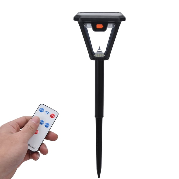 Luz de pared impermeable para exteriores, luz solar para jardín, 100 modos de luces para césped con control remoto, luces solares de seguridad multifuncionales